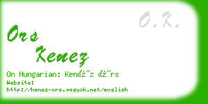 ors kenez business card